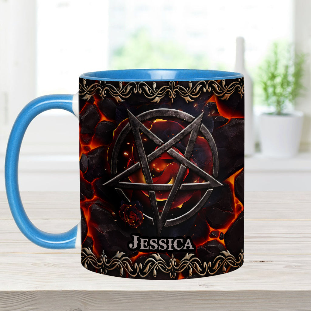 Volcanic Pentacle - Personalized Witch Accent Mug
