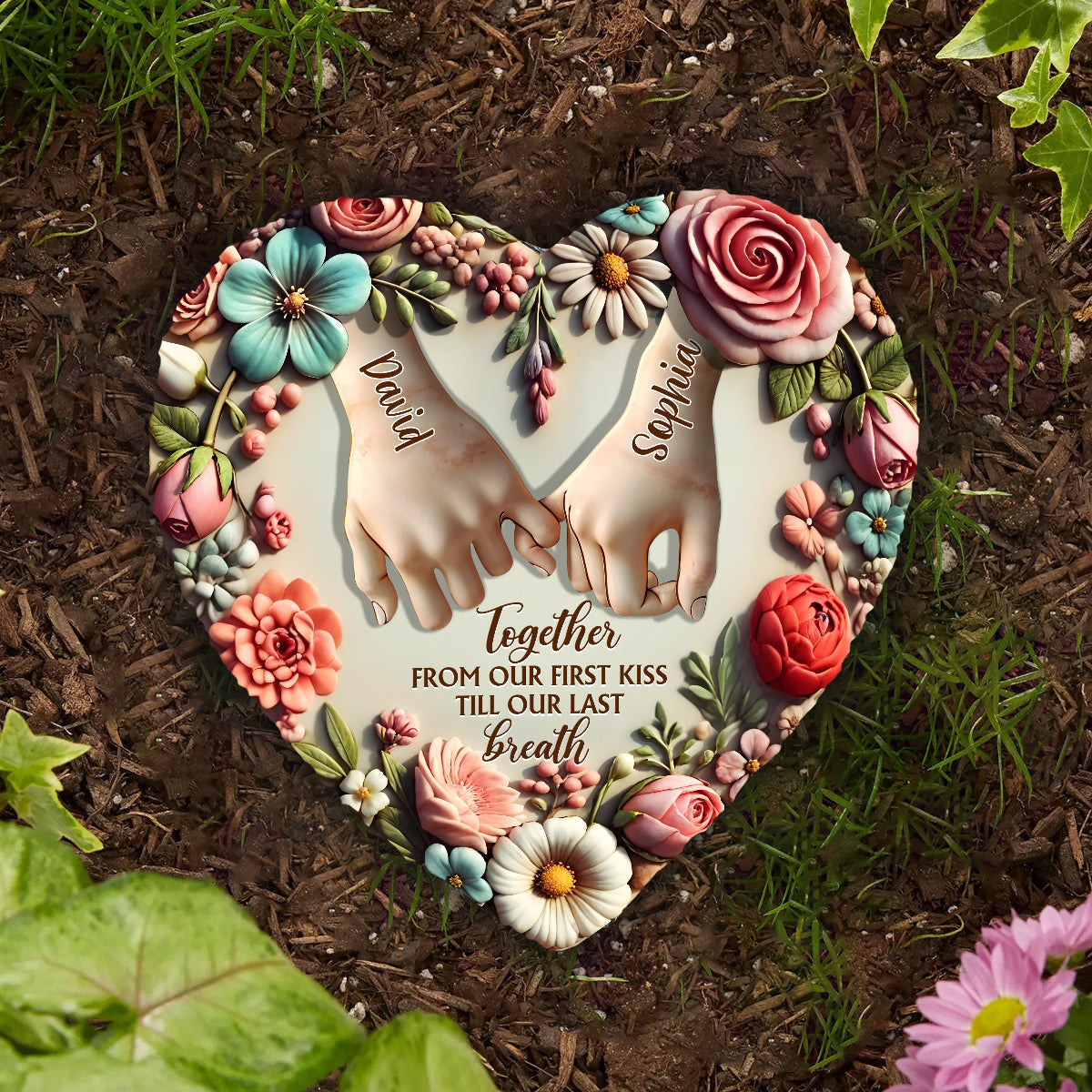 Annoying Each Other - Personalized Couple Heart Shaped Stone