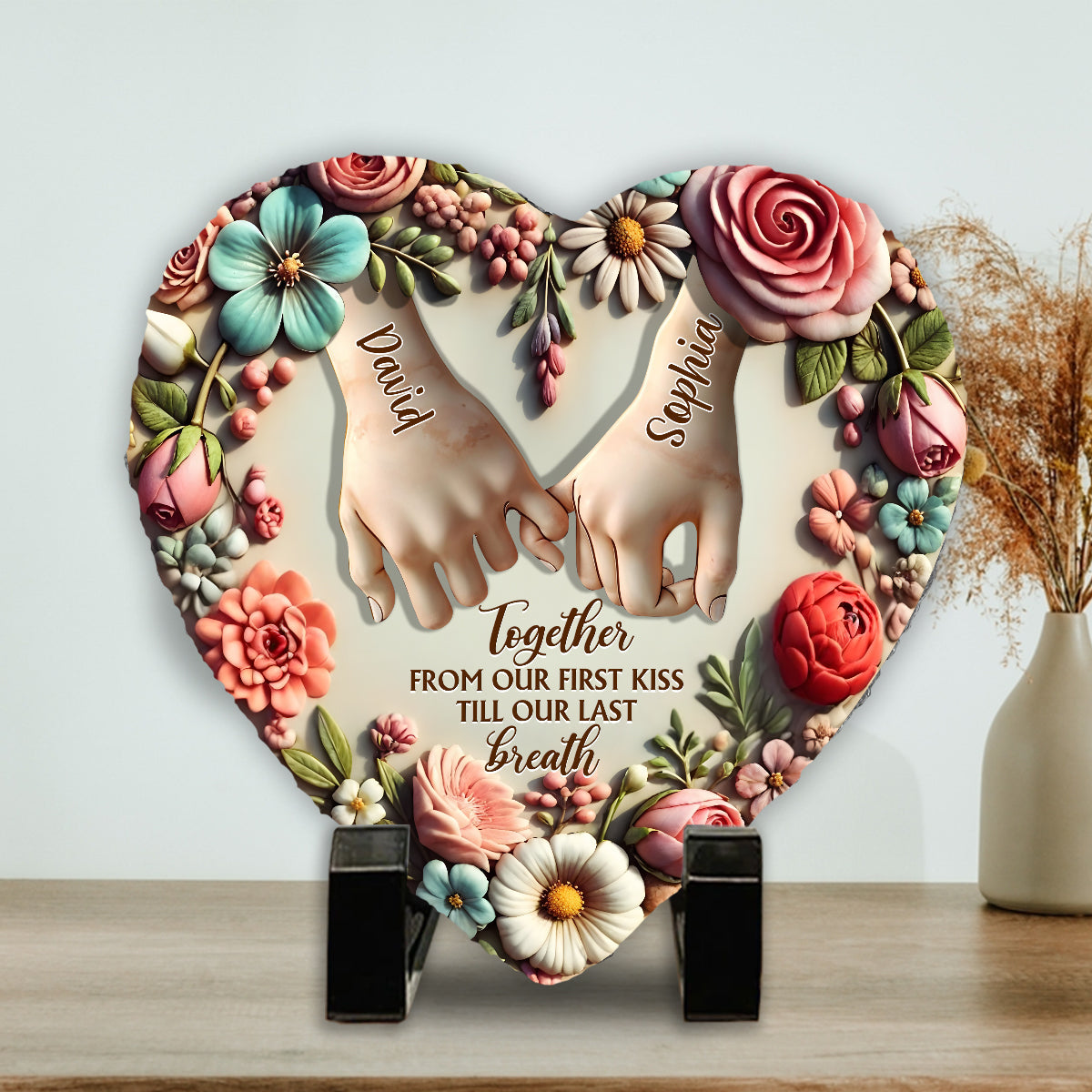 Annoying Each Other - Personalized Couple Heart Shaped Stone