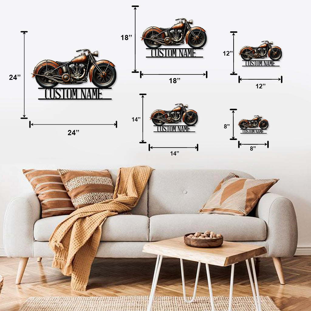 Plaque métallique personnalisée avec nom - Motif motard