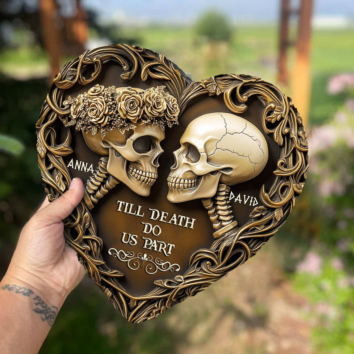 Til Death Do Us Part - Personalized Couple Heart Shaped Stone