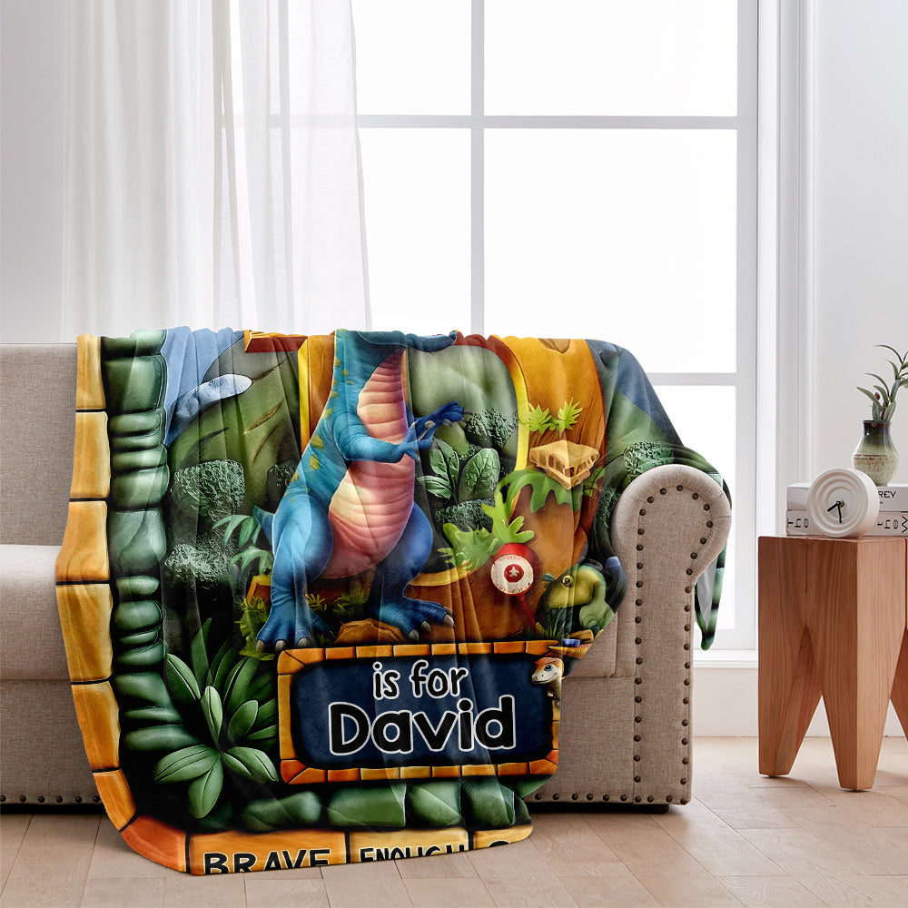 Cadeau sur le thème des dinosaures pour les petits-enfants - Couverture enfant personnalisée