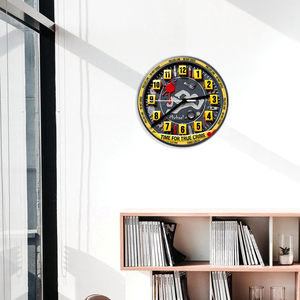 Zeit für wahre Kriminalfälle - Personalisierte Wanduhr