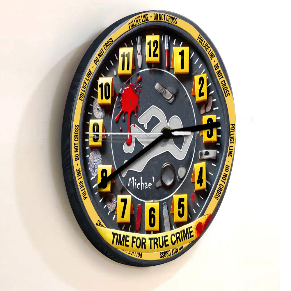 Zeit für wahre Kriminalfälle - Personalisierte Wanduhr