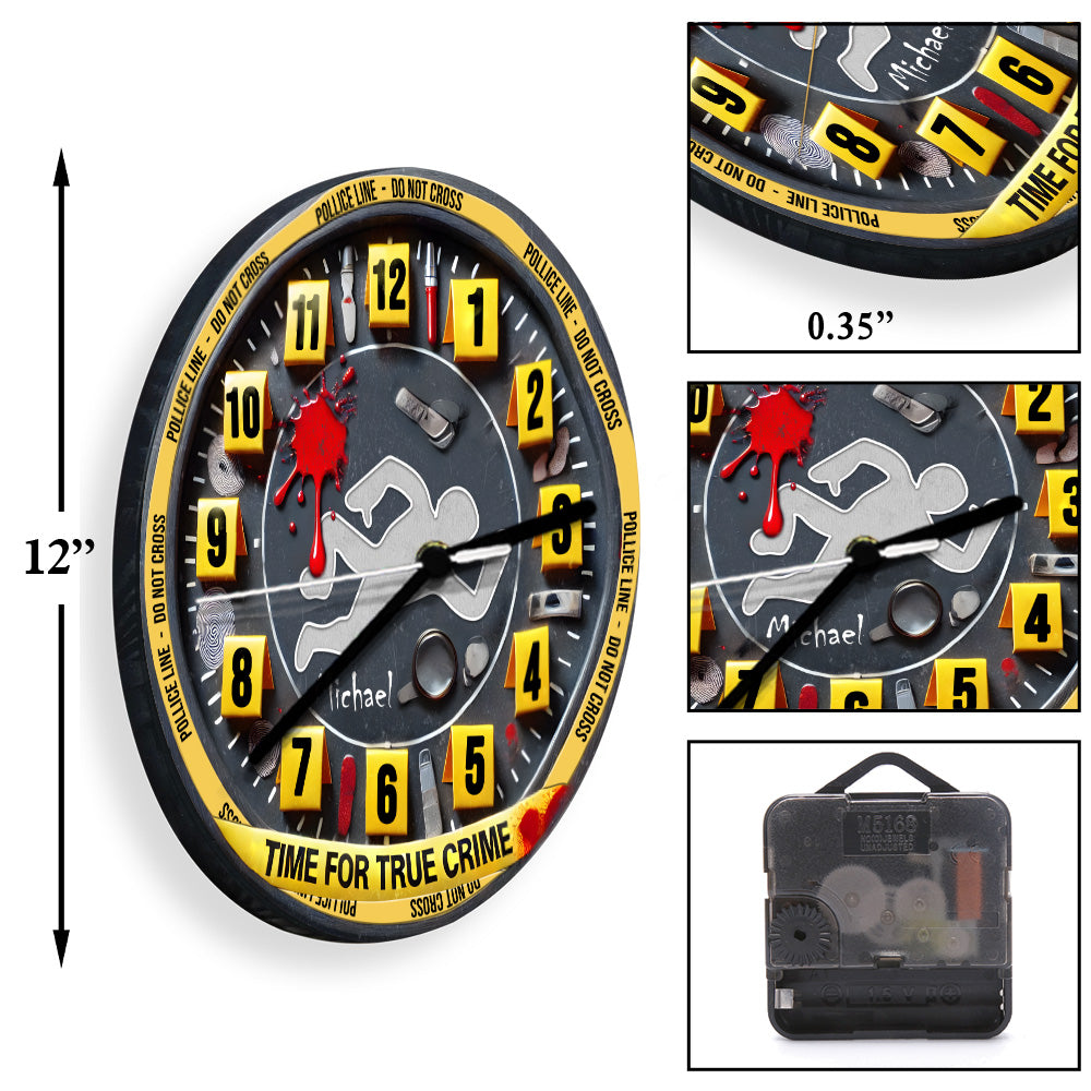 Zeit für wahre Kriminalfälle - Personalisierte Wanduhr