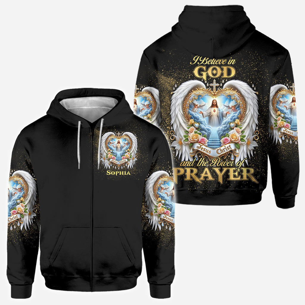 I Believe in God and the Power of Prayer - Personalized Christian All Over Shirt