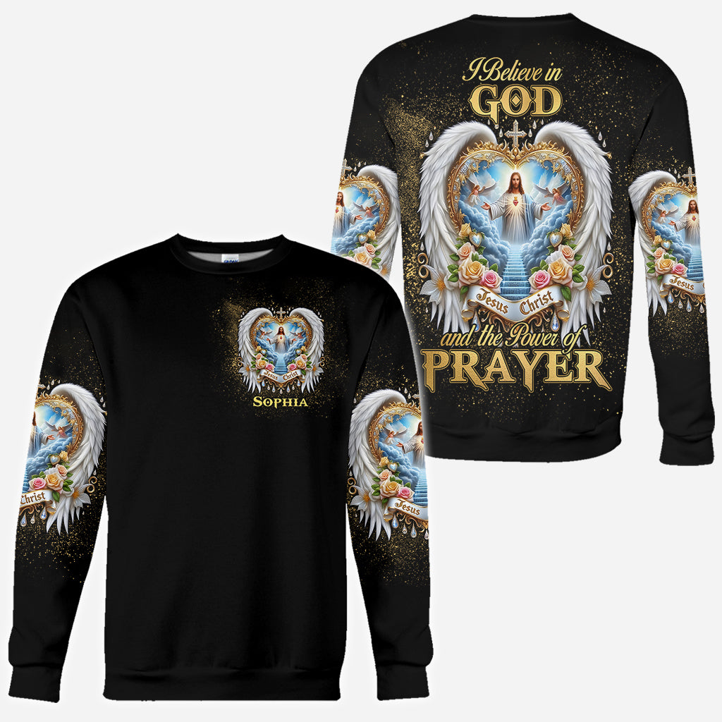 I Believe in God and the Power of Prayer - Personalized Christian All Over Shirt