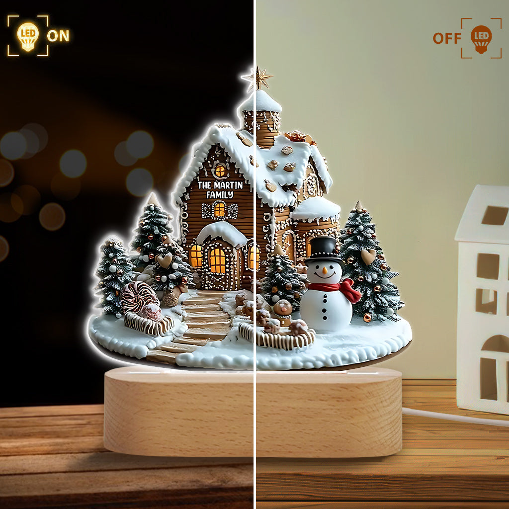 Joyeux Noël - Socle lumineux personnalisé en forme de famille