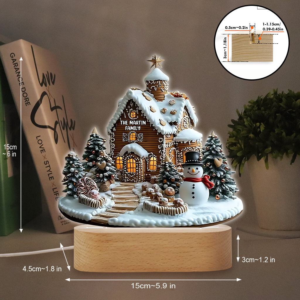 Joyeux Noël - Socle lumineux personnalisé en forme de famille