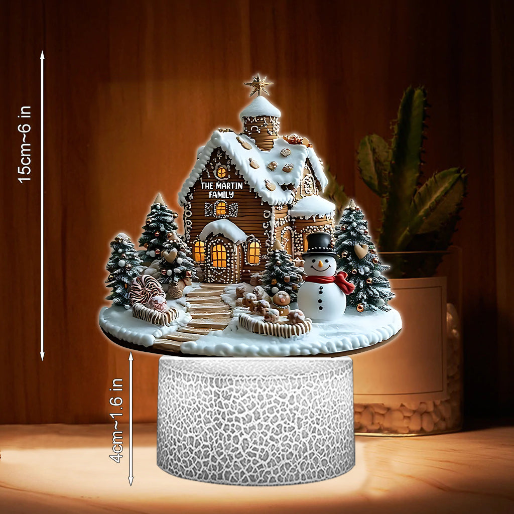 Joyeux Noël - Socle lumineux personnalisé en forme de famille