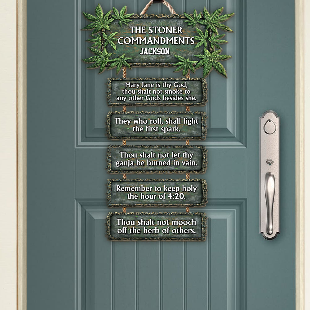 Les commandements du fumeur de joints - Panneau personnalisé en bois de palette pour le cannabis