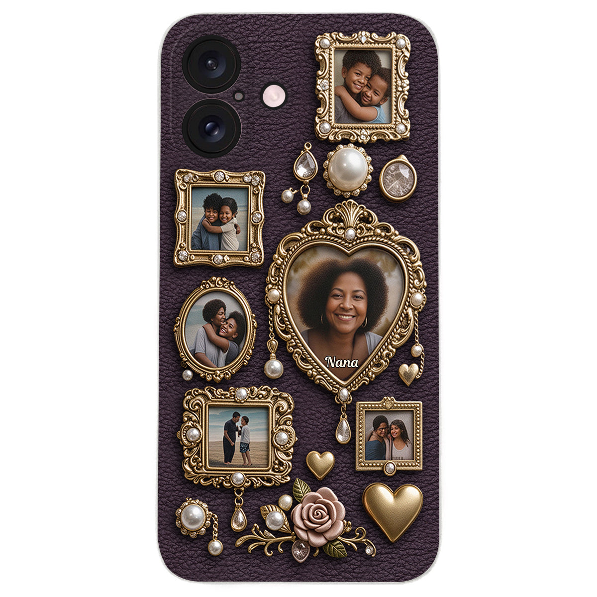 Le petit musée mignon de grand-mère - Étui de téléphone en cuir personnalisé pour grand-mère