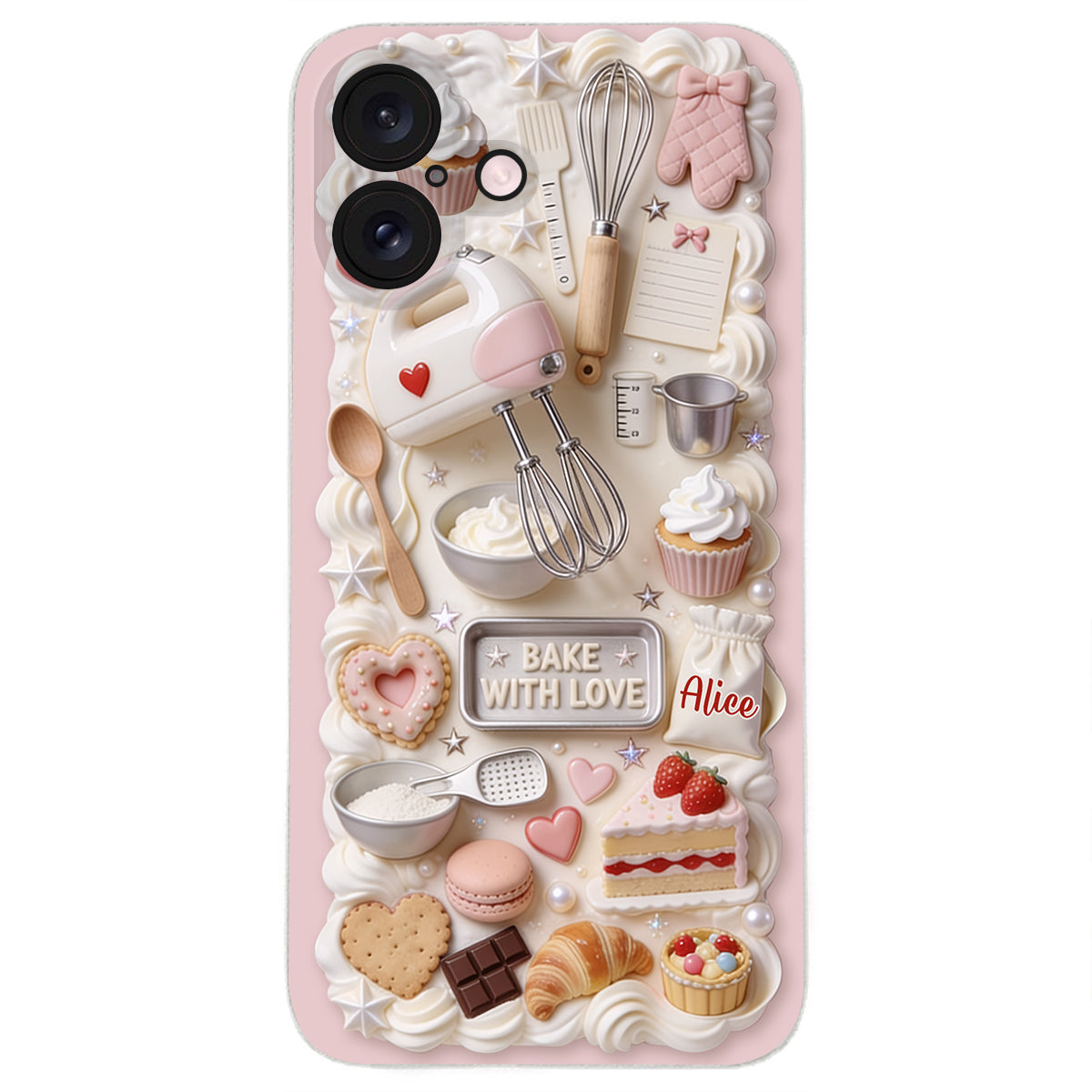 Bake With Love - Personalized Baking 3D Embossed Leather Phone Case