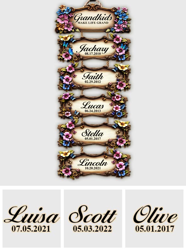 Grandkids Make Life Grand - Personalized Grandma Pallet Wood Sign