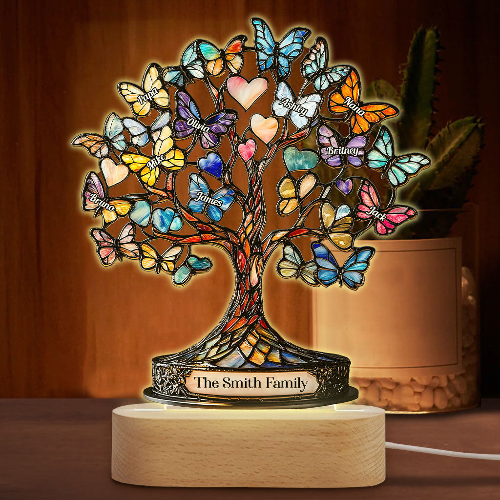 Arbre de Vie - Socle lumineux personnalisé en forme de famille