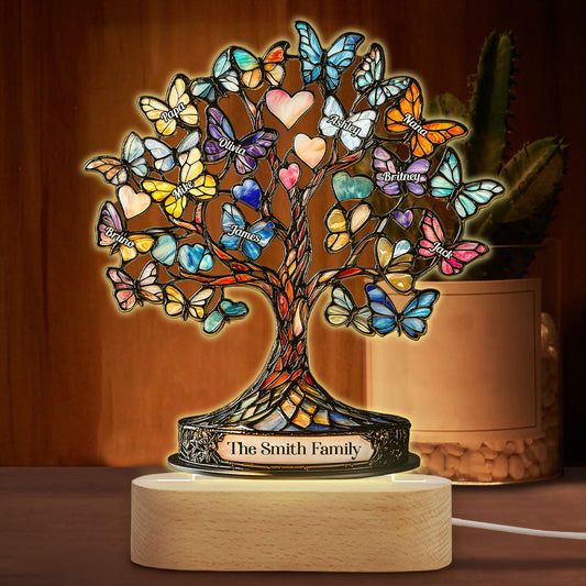 Arbre de Vie - Socle lumineux personnalisé en forme de famille
