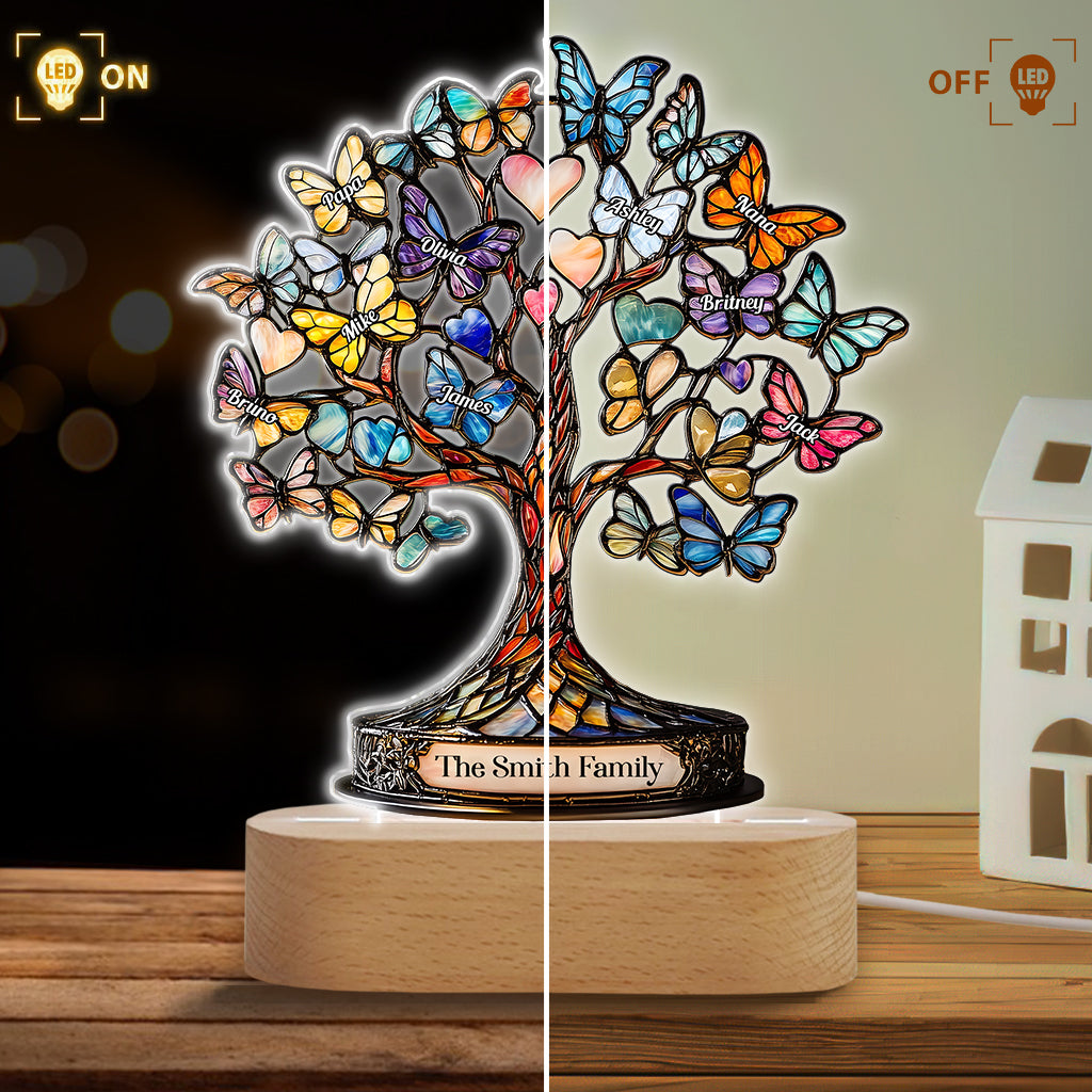 Arbre de Vie - Socle lumineux personnalisé en forme de famille