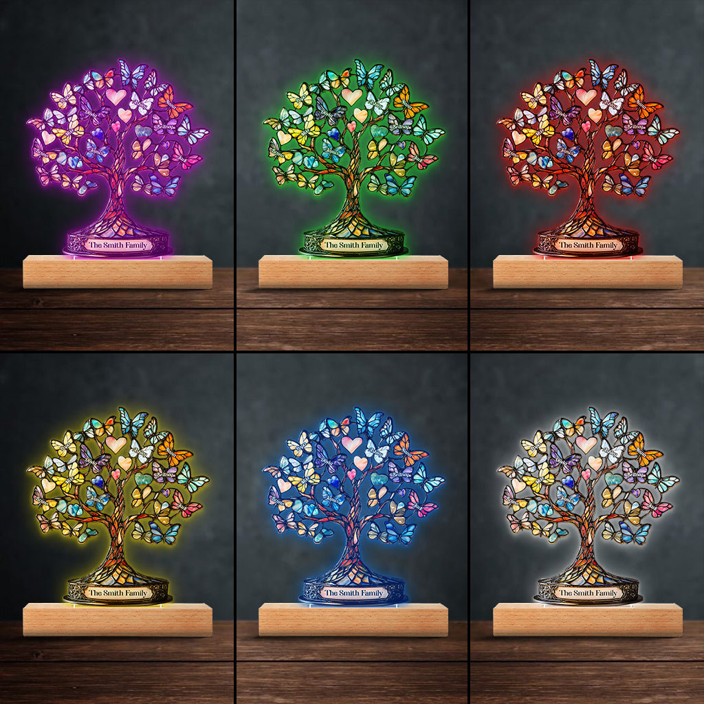 Arbre de Vie - Socle lumineux personnalisé en forme de famille
