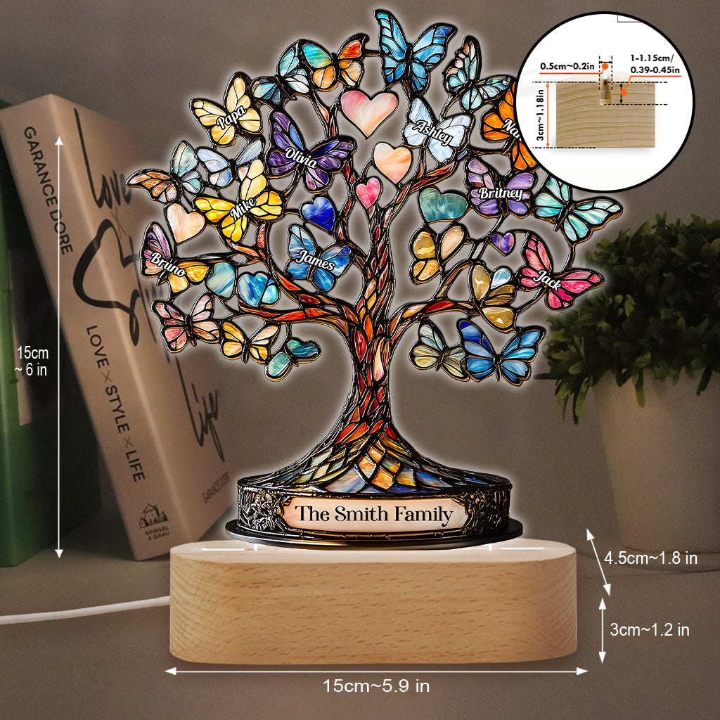 Arbre de Vie - Socle lumineux personnalisé en forme de famille