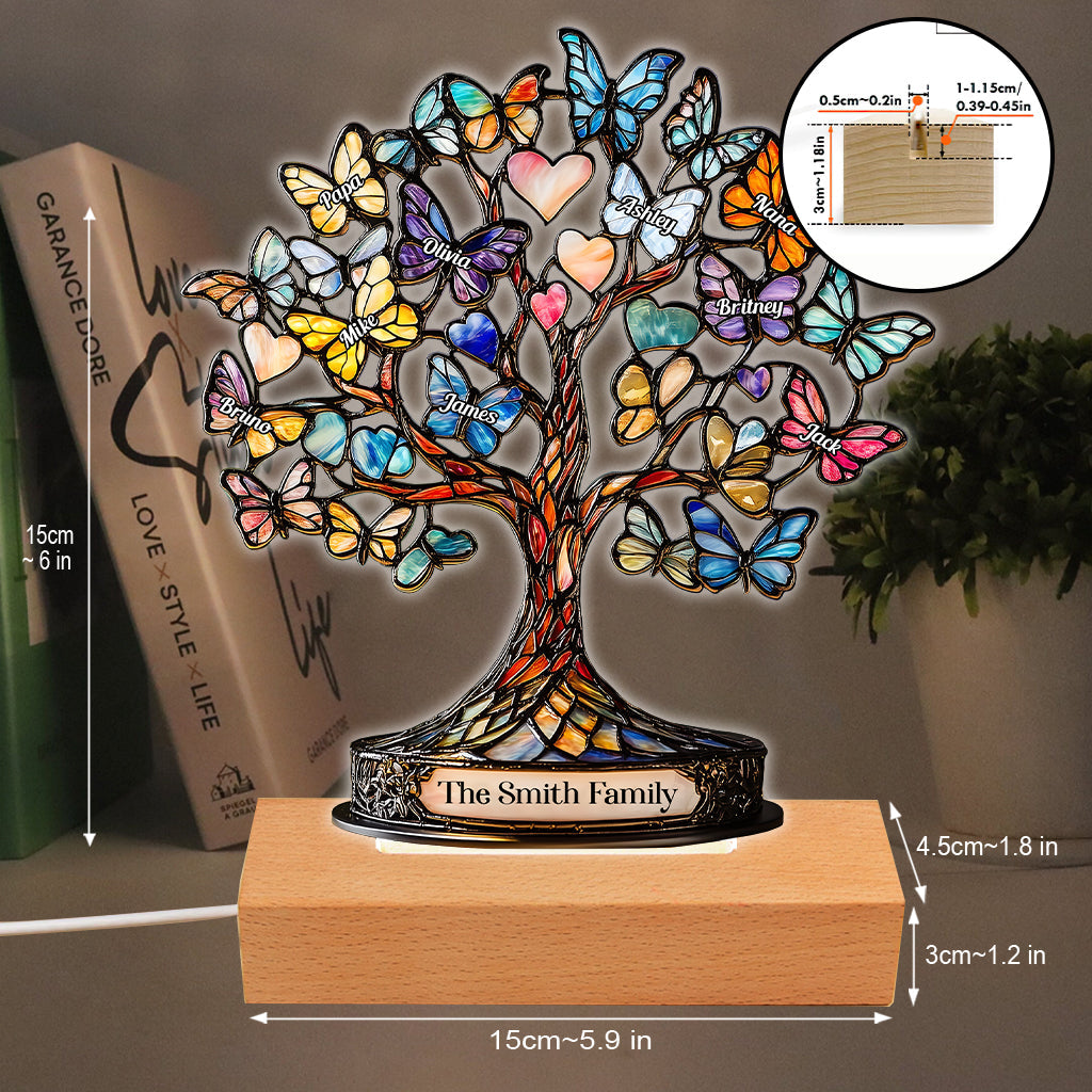 Arbre de Vie - Socle lumineux personnalisé en forme de famille