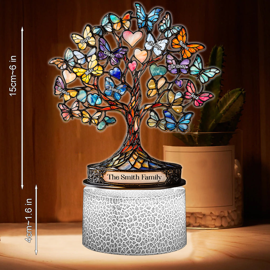 Arbre de Vie - Socle lumineux personnalisé en forme de famille