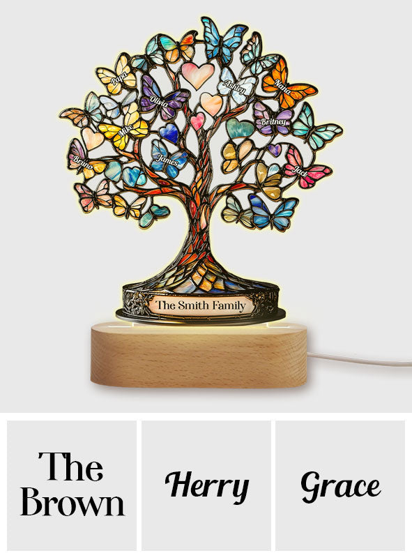 Arbre de Vie - Socle lumineux personnalisé en forme de famille