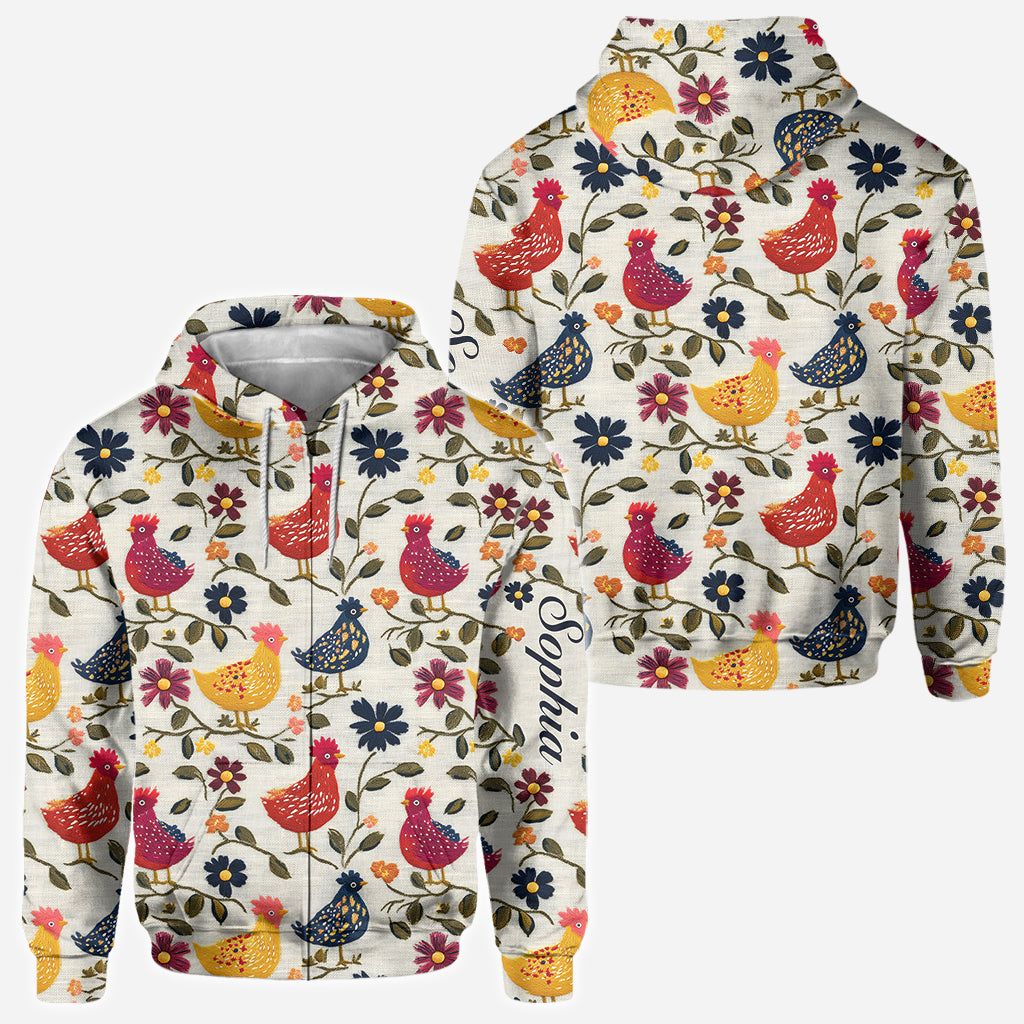 Hühnerliebhaber - Personalisiertes T-Shirt mit Hühnermotiv