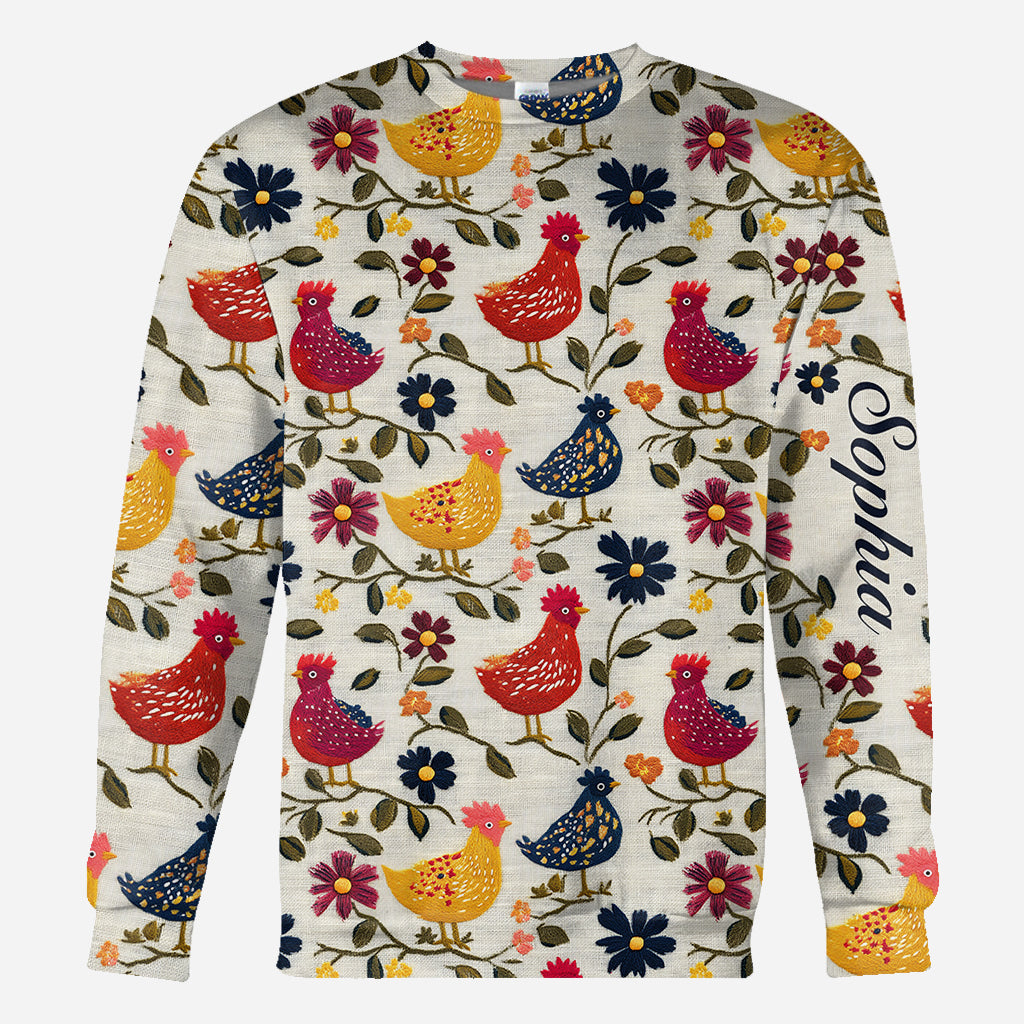 Hühnerliebhaber - Personalisiertes T-Shirt mit Hühnermotiv
