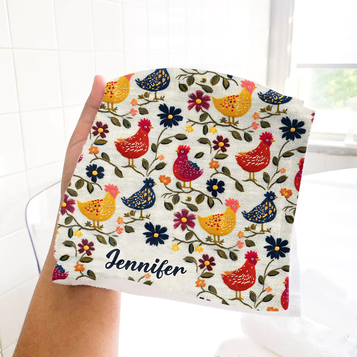 Personalisiertes Hühnerhandtuch für Hühnerliebhaber