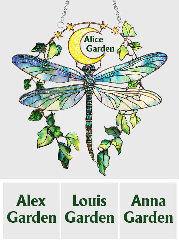 Garden Dragonfly - Personalized Gardening Window Hanging Suncatcher Ornament