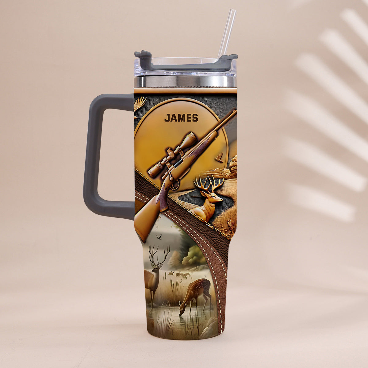 Liebe zur Jagd – Personalisierter Jagdbecher mit Henkel