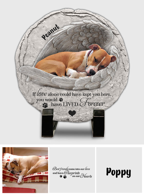 Dors, petit ange - Pierre ronde personnalisée pour chien