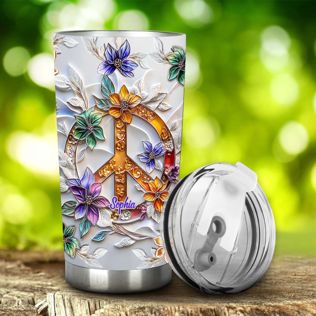 Pure Peace – Personalisierter Hippie-Becher