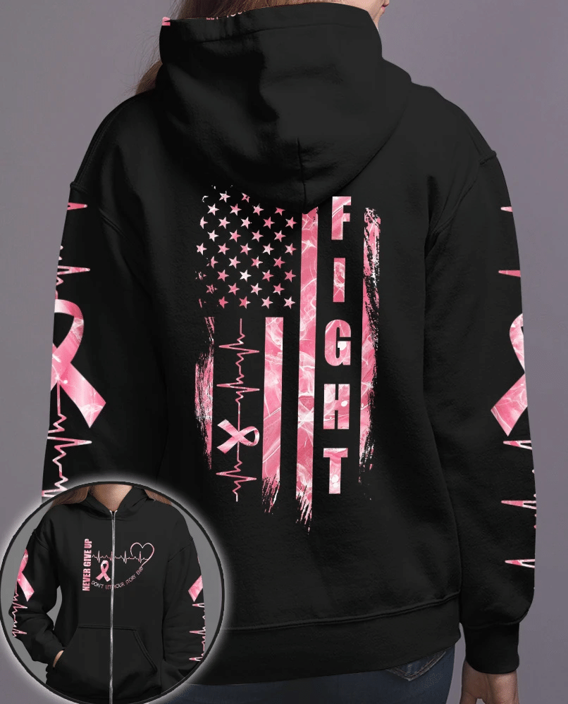Niemals aufgeben – T-Shirt und Hoodie zur Sensibilisierung für Brustkrebs 0822