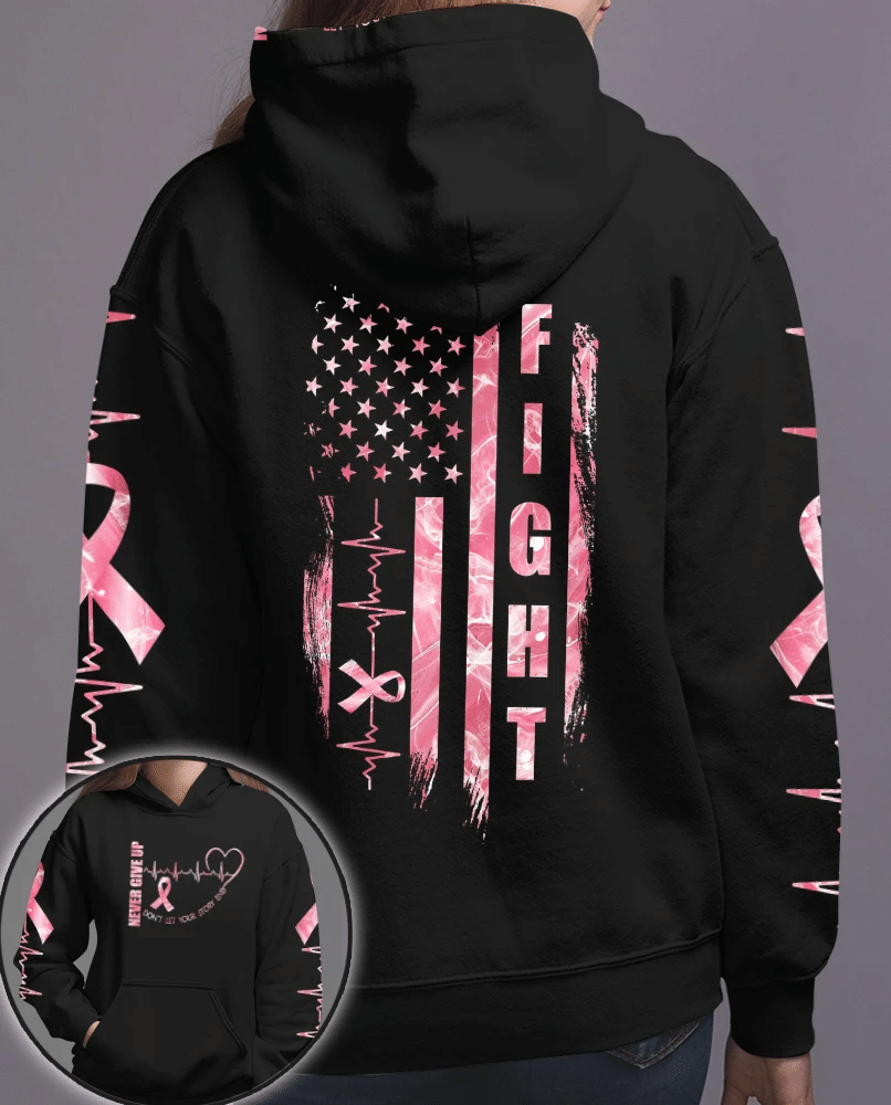 Niemals aufgeben – T-Shirt und Hoodie zur Sensibilisierung für Brustkrebs 0822