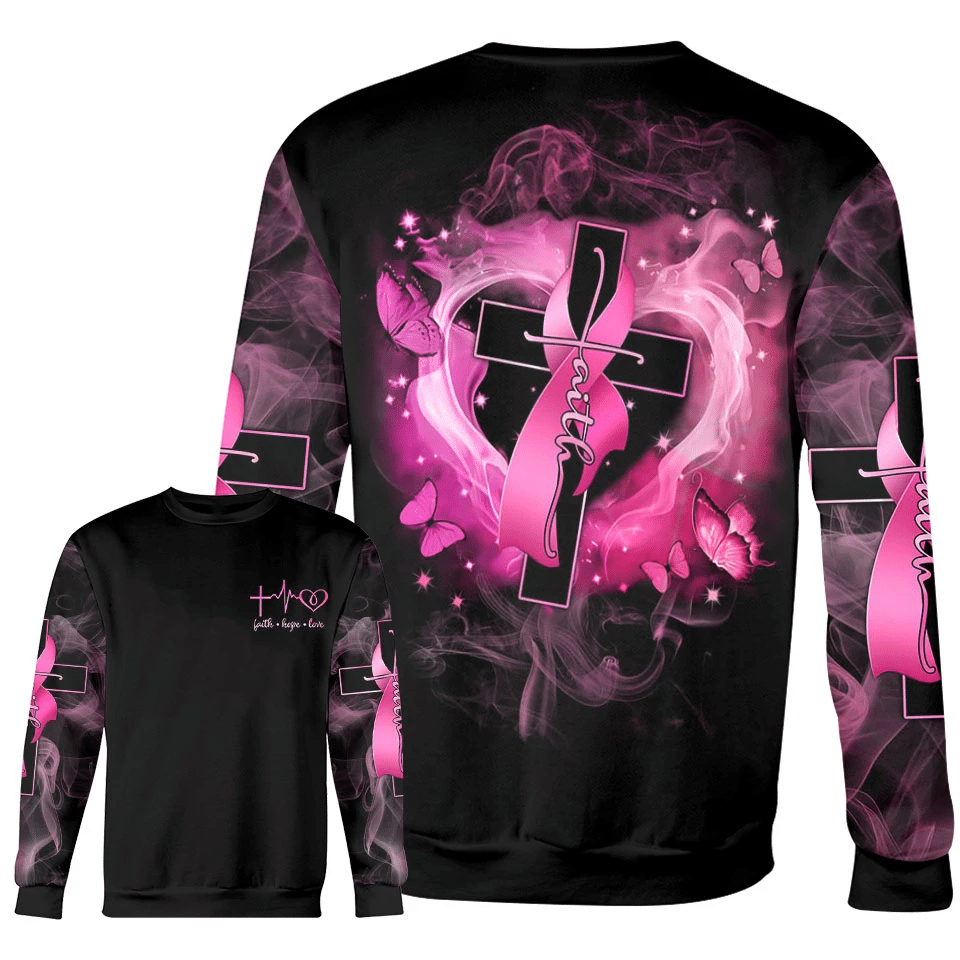 Foi, Espoir, Amour - T-shirt et sweat à capuche « Sensibilisation au cancer du sein » 0822