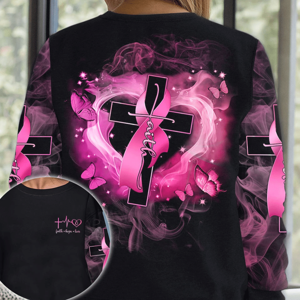 Foi, Espoir, Amour - T-shirt et sweat à capuche « Sensibilisation au cancer du sein » 0822