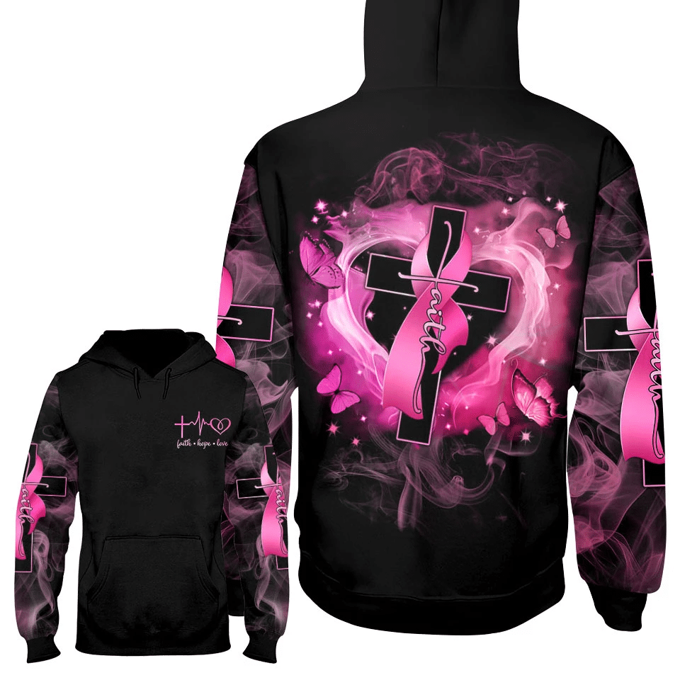 Foi, Espoir, Amour - T-shirt et sweat à capuche « Sensibilisation au cancer du sein » 0822