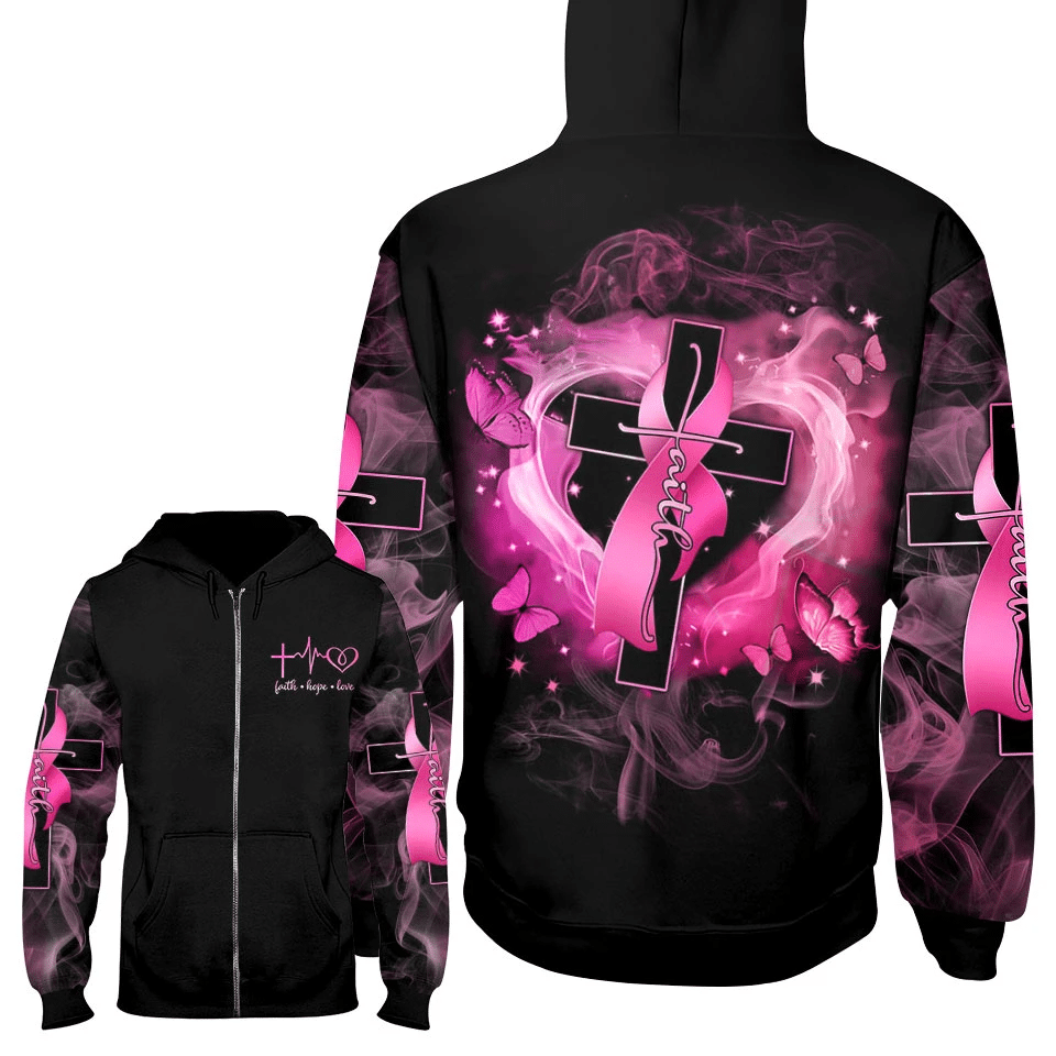 Foi, Espoir, Amour - T-shirt et sweat à capuche « Sensibilisation au cancer du sein » 0822