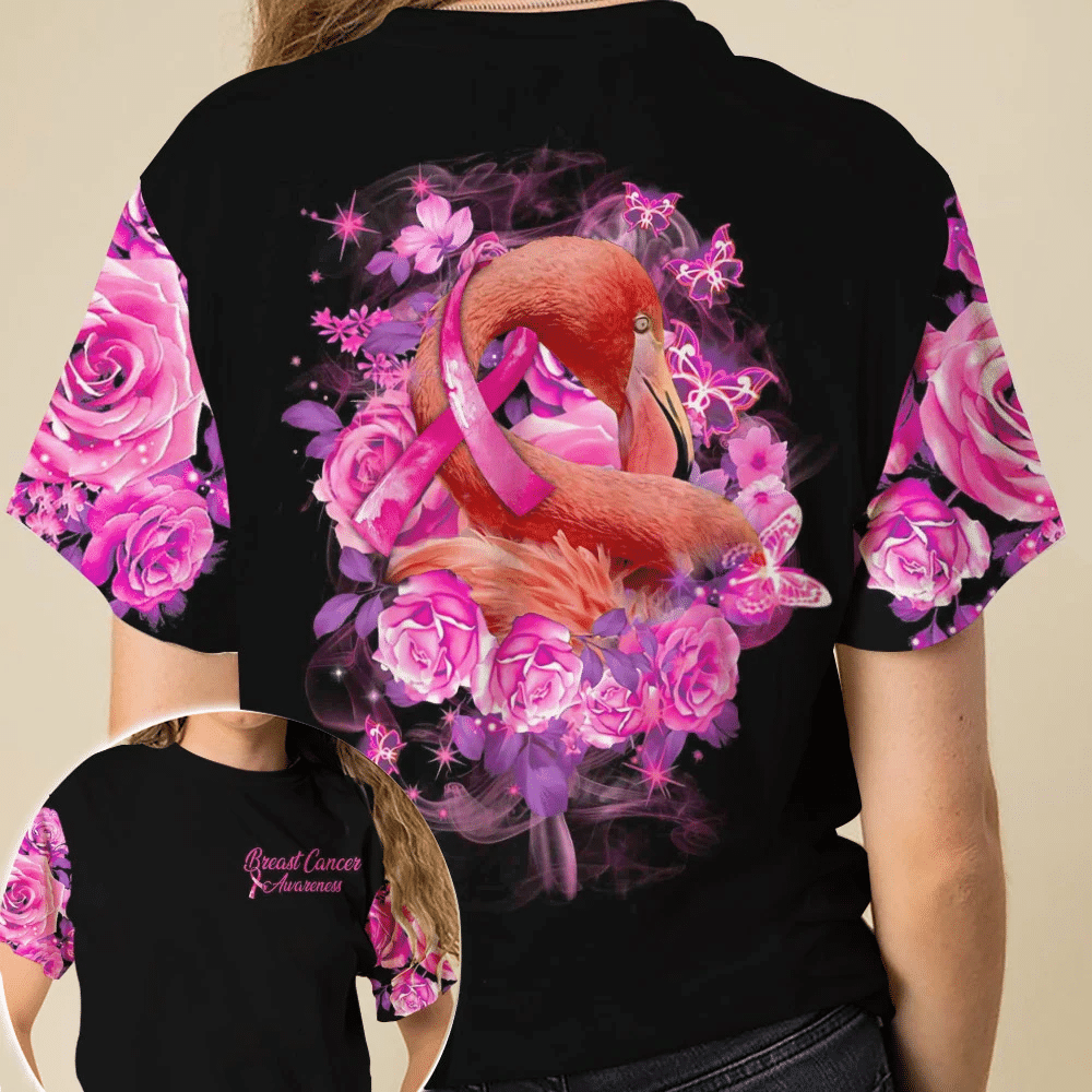 Sensibilisation au cancer du sein avec le flamant rose - T-shirt et sweat à capuche intégral pour la sensibilisation au cancer du sein 0822