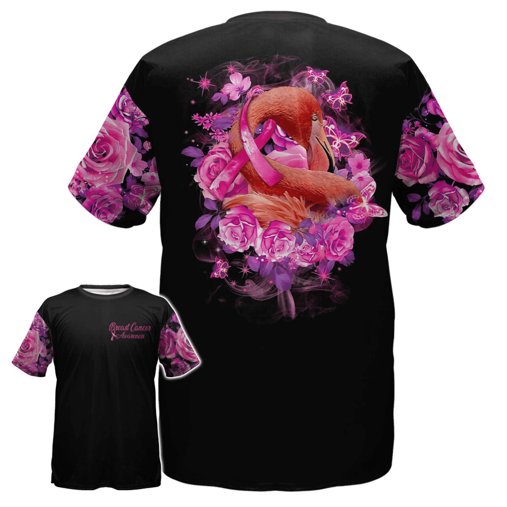 Sensibilisation au cancer du sein avec le flamant rose - T-shirt et sweat à capuche intégral pour la sensibilisation au cancer du sein 0822