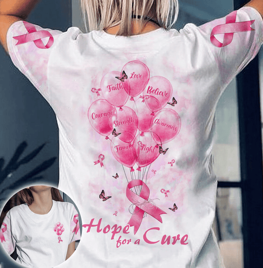 Espoir d'un remède contre le cancer du sein - T-shirt et sweat à capuche de sensibilisation au cancer du sein (0822)
