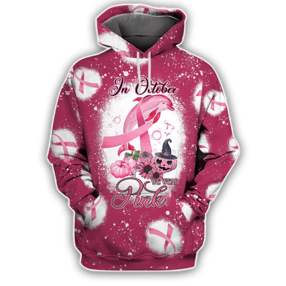 En octobre, on porte du rose - T-shirt et sweat à capuche pour la sensibilisation au cancer du sein 0822