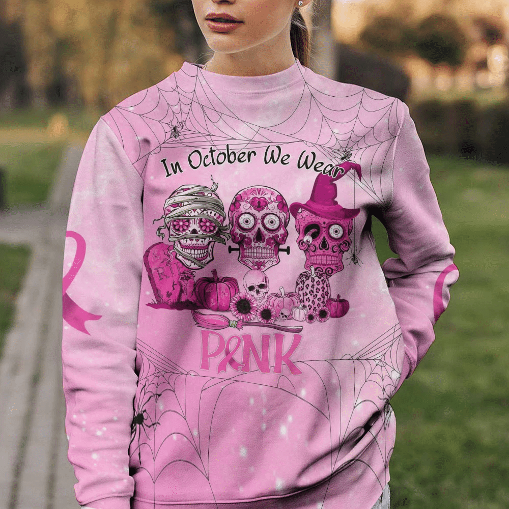 En octobre, on porte du rose - T-shirt et sweat à capuche pour la sensibilisation au cancer du sein 0822
