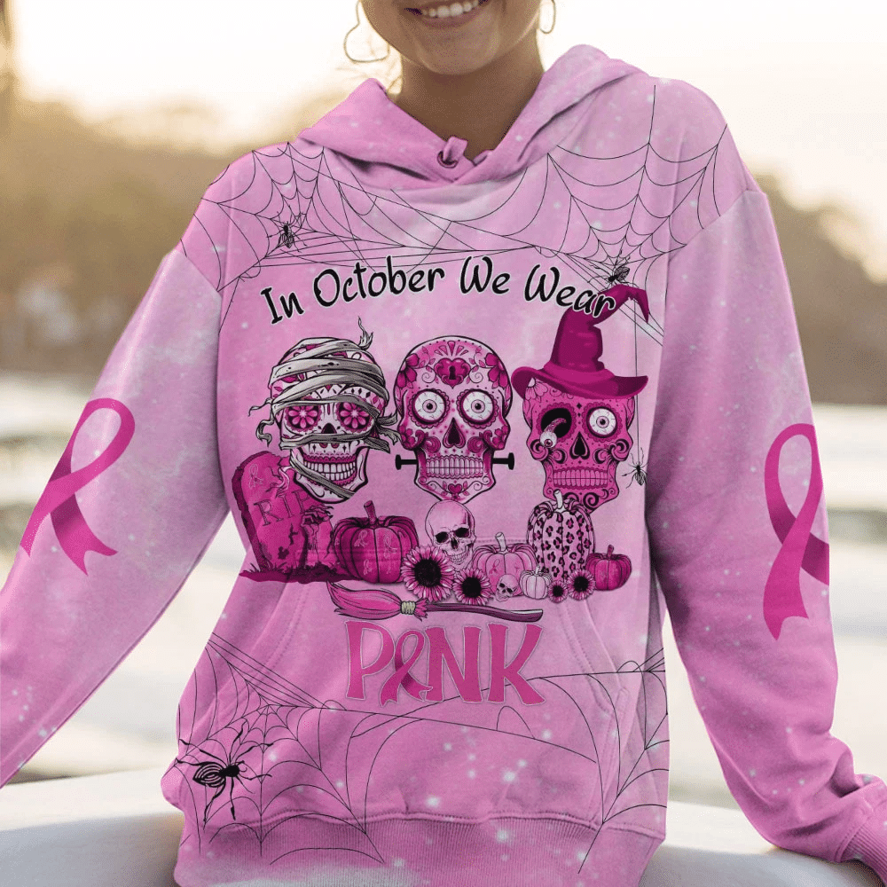 En octobre, on porte du rose - T-shirt et sweat à capuche pour la sensibilisation au cancer du sein 0822