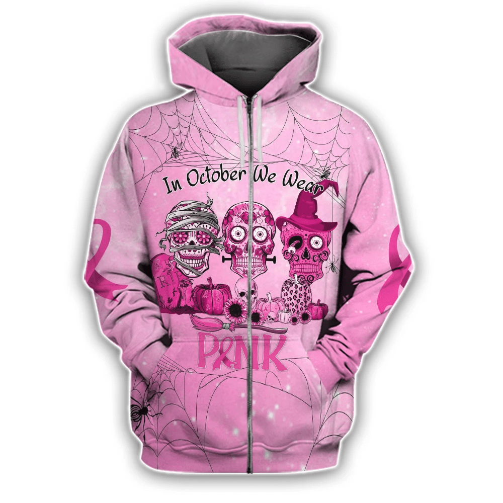 En octobre, on porte du rose - T-shirt et sweat à capuche pour la sensibilisation au cancer du sein 0822
