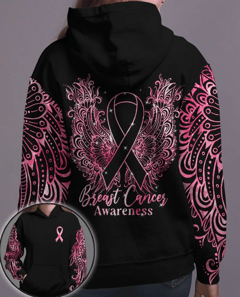 Mandala-Flügel für Brustkrebs – T-Shirt und Hoodie zur Sensibilisierung für Brustkrebs 0822