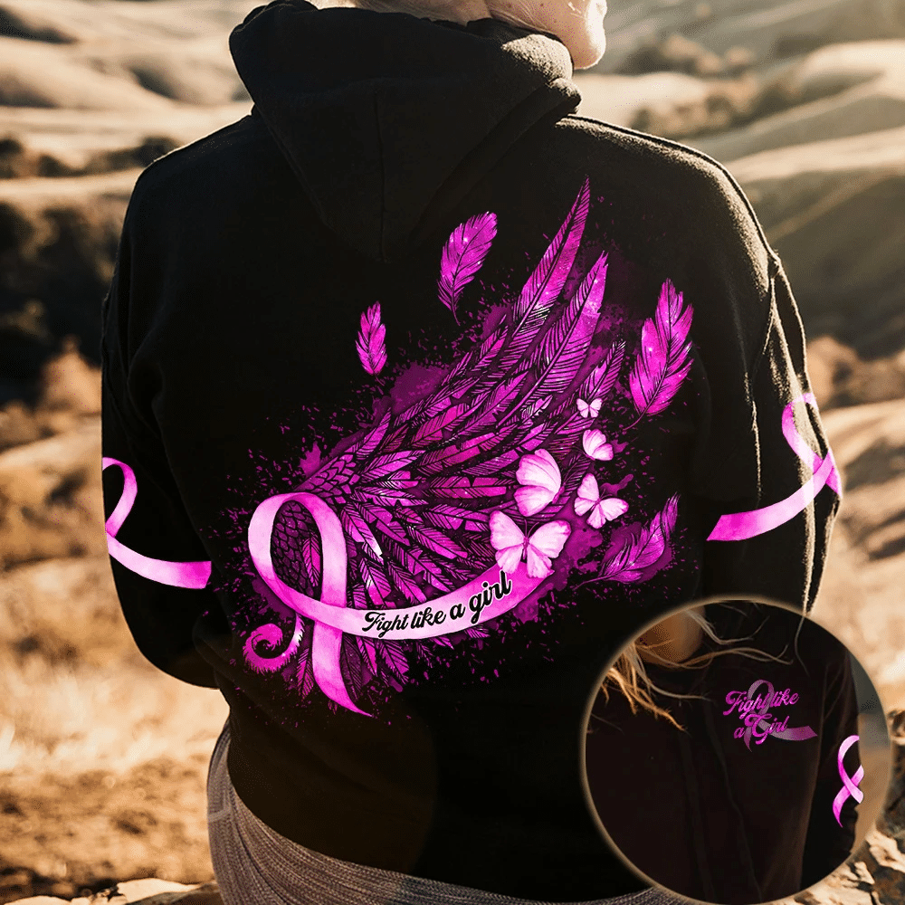 Combattez comme une fille - T-shirt et sweat à capuche « Sensibilisation au cancer du sein » 0822