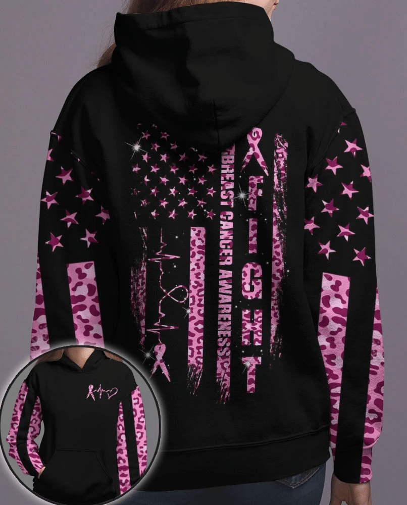 Kampf gegen Brustkrebs mit Leopardenmuster in Pink – T-Shirt und Hoodie zur Sensibilisierung für Brustkrebs (0822)