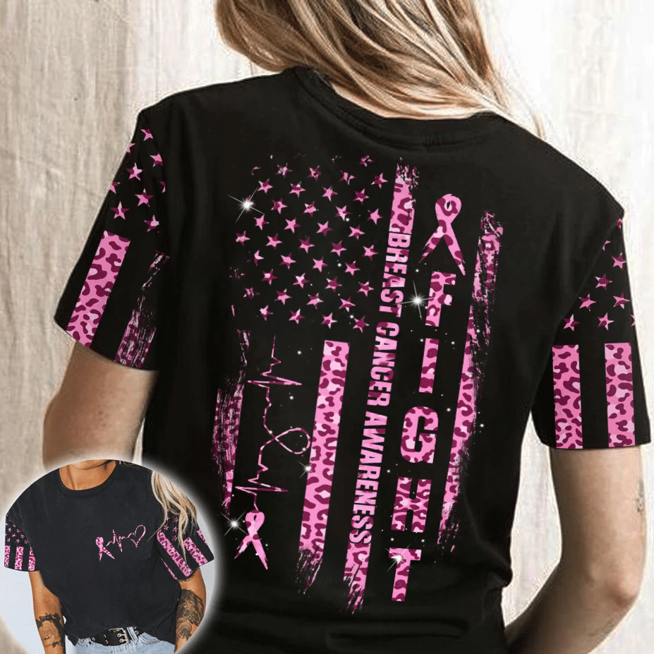 Kampf gegen Brustkrebs mit Leopardenmuster in Pink – T-Shirt und Hoodie zur Sensibilisierung für Brustkrebs (0822)